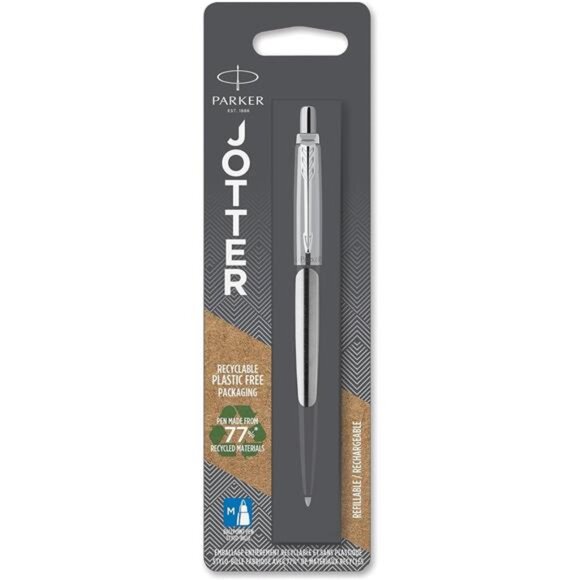 Jotter Stainless Steel CT Ballpoint Pen, Blister pack - Picture 1 of 8
